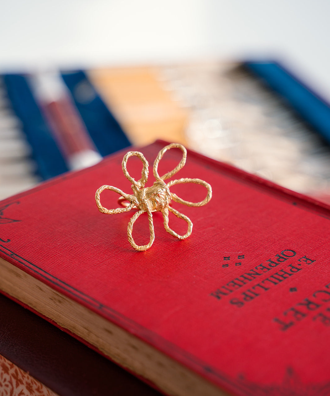 Sonia Folache Anillo L Olivia Latón bañado en oro de 18k