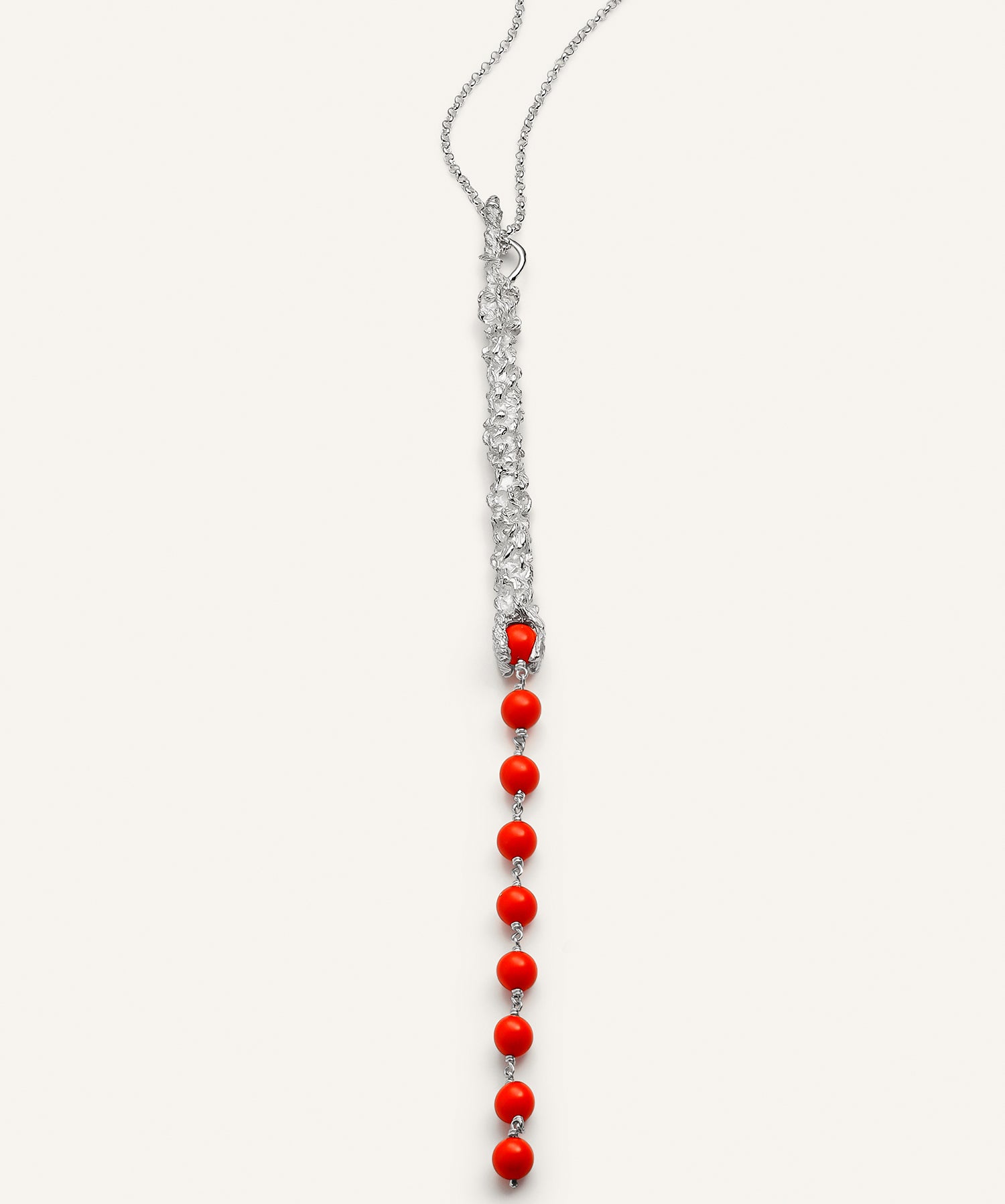 Sonia Folache Colgante Paloma Plata 925 con Coral
