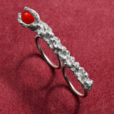 Paloma silver coral ring