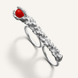 Paloma silver coral ring