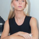 Sonia Folache Pendientes Margaritas Olivia Plata 925

