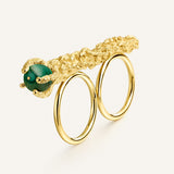 Anillo Paloma oro malaquita