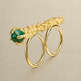Anillo Paloma oro malaquita