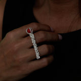 Anillo Paloma plata coral