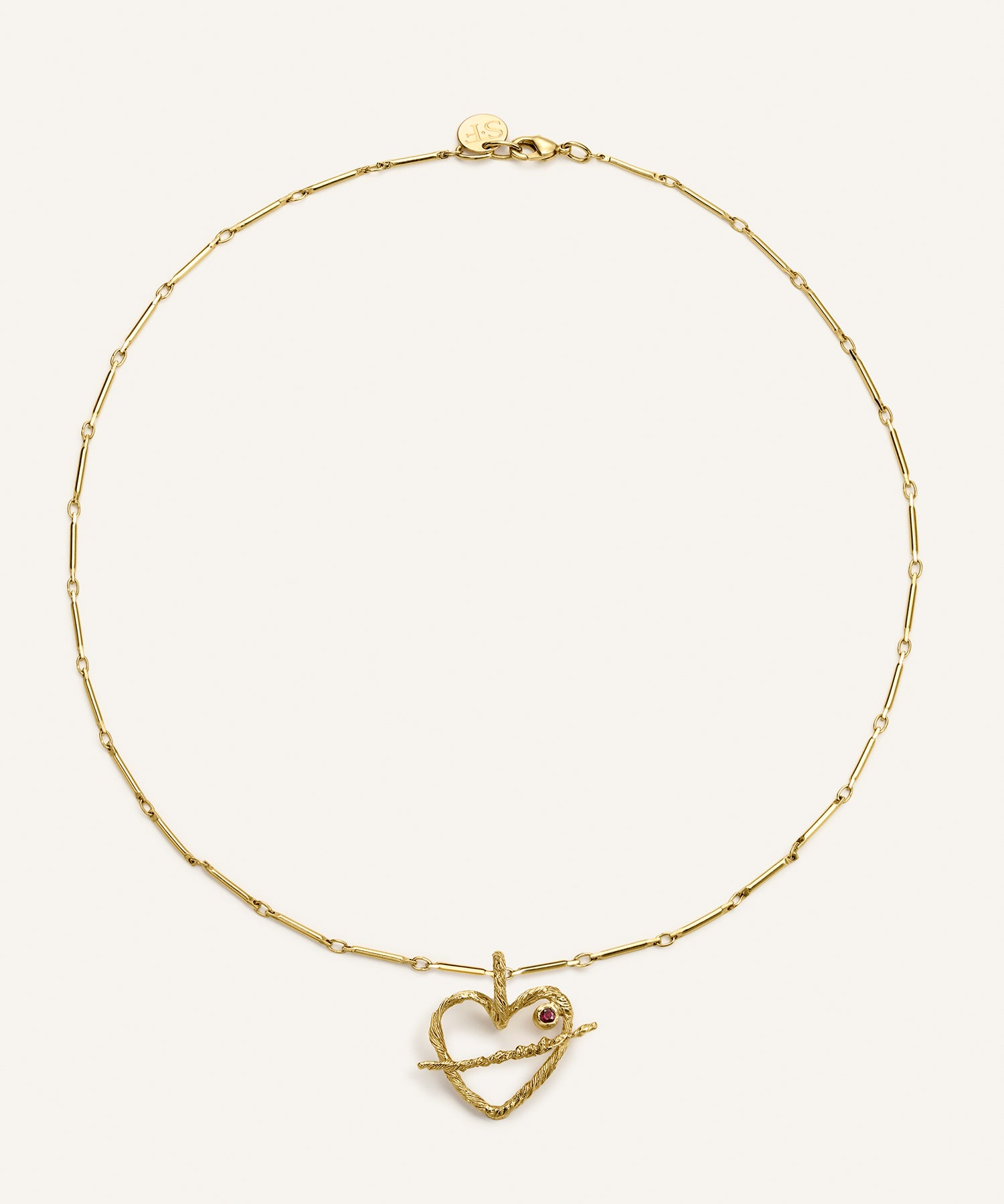 Collar Sagrado Corazón dorado Sonia Folache en oro 18k