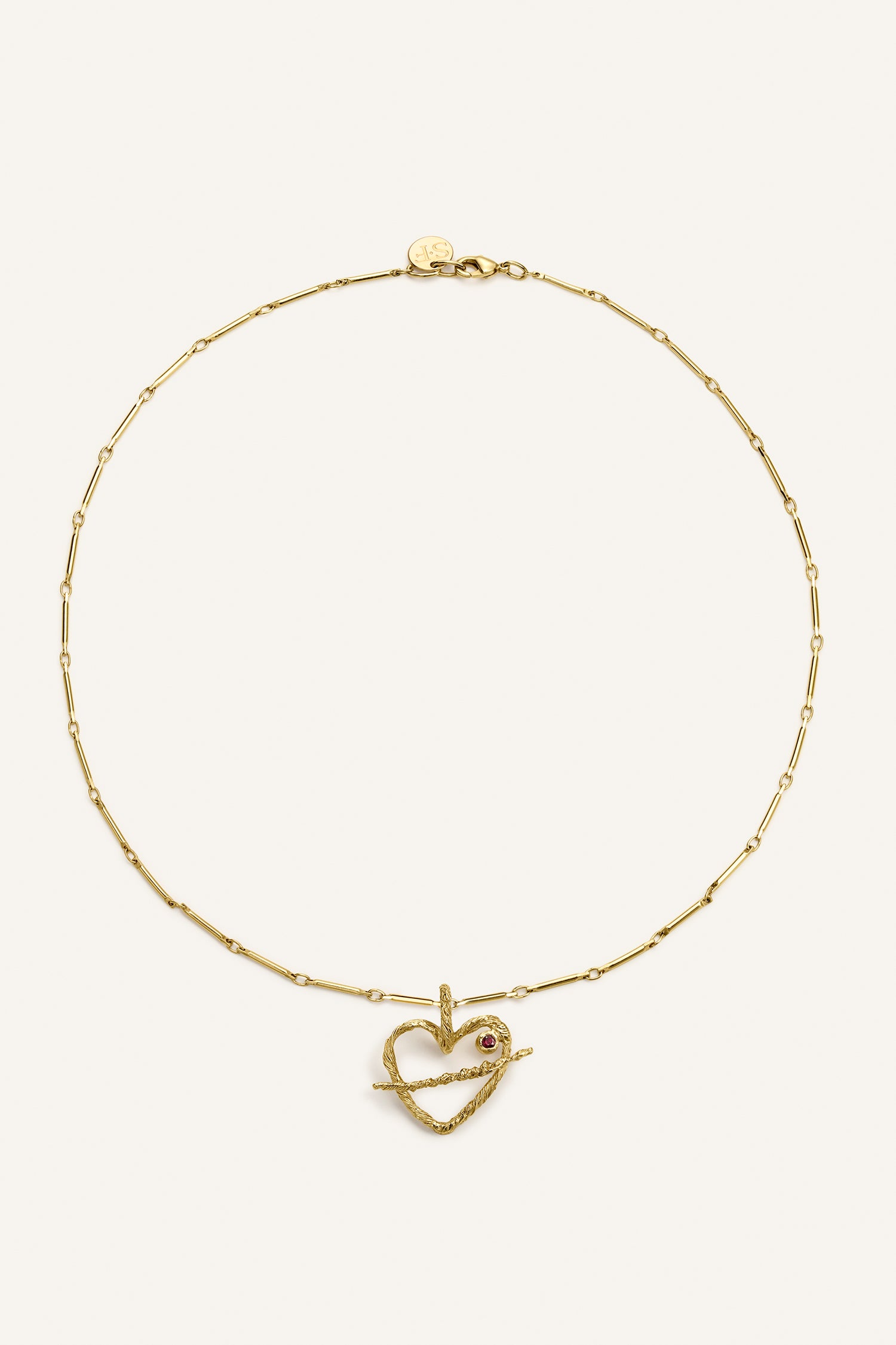 Collar Sagrado Corazón dorado Sonia Folache en oro 18k