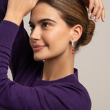 Pendientes Paloma plata coral