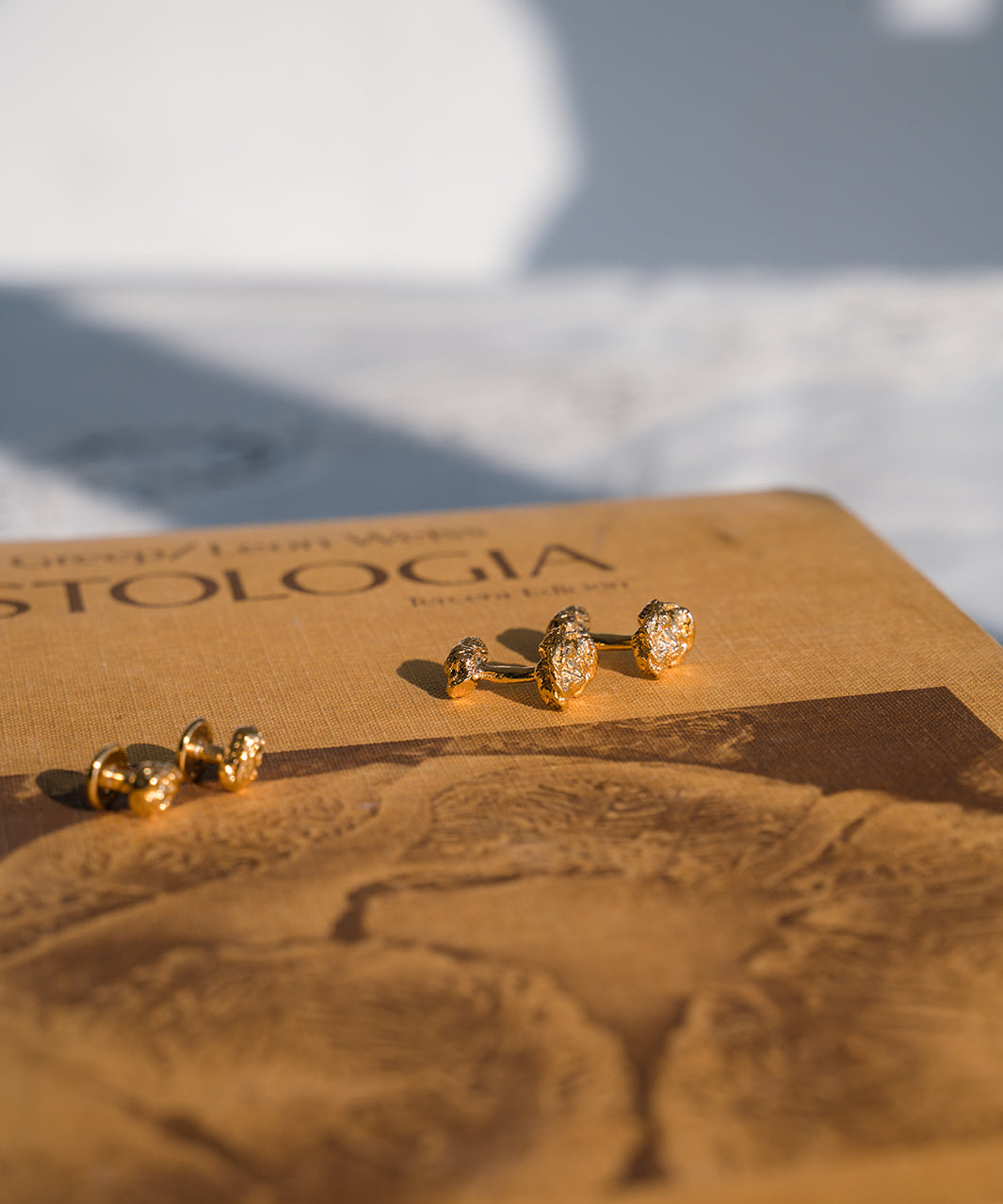 Sonia Folache Gemelos Juan Latón bañado en oro de 18k