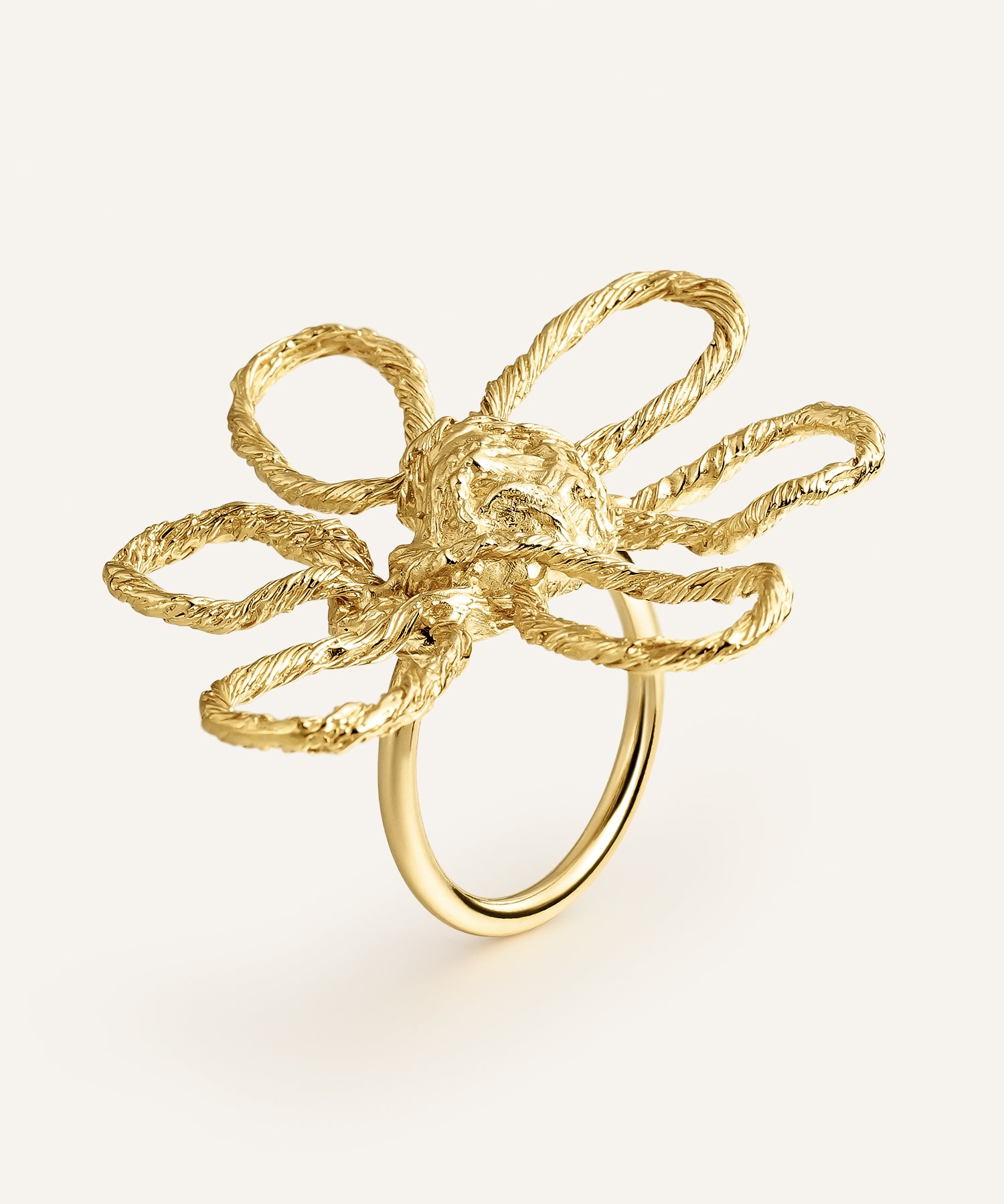 Sonia Folache Anillo L Olivia Latón bañado en oro de 18k
