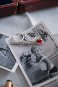 Sonia Folache Anillo Paloma Plata 925 con Coral Artesanal
