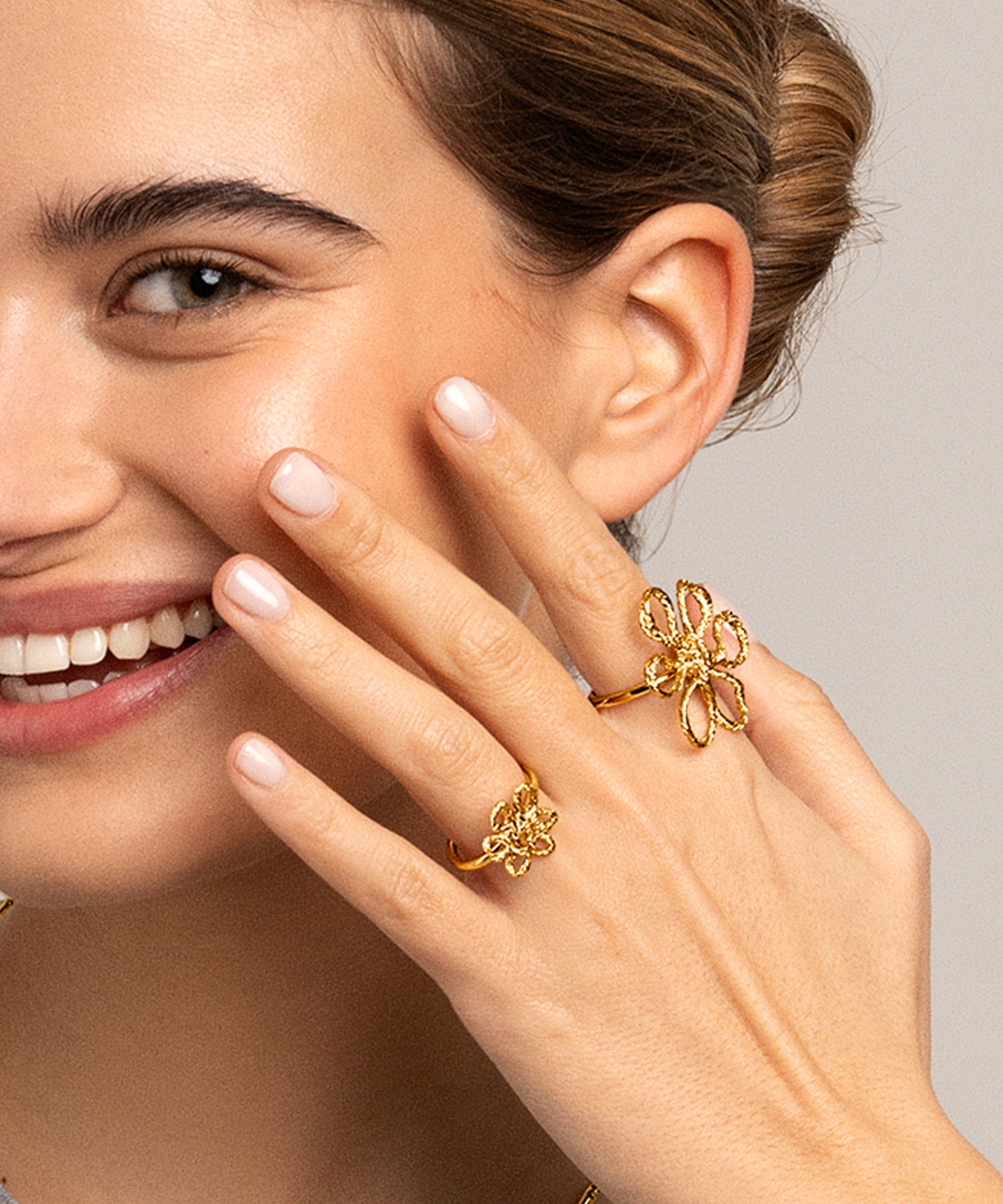 Sonia Folache Anillo S Olivia Latón bañado en oro de 18k
