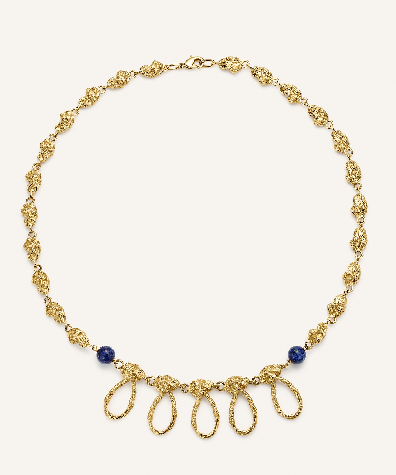 Sonia Folache Choker Macarena Lapis Latón bañado en oro de 18k con Lapislázuli