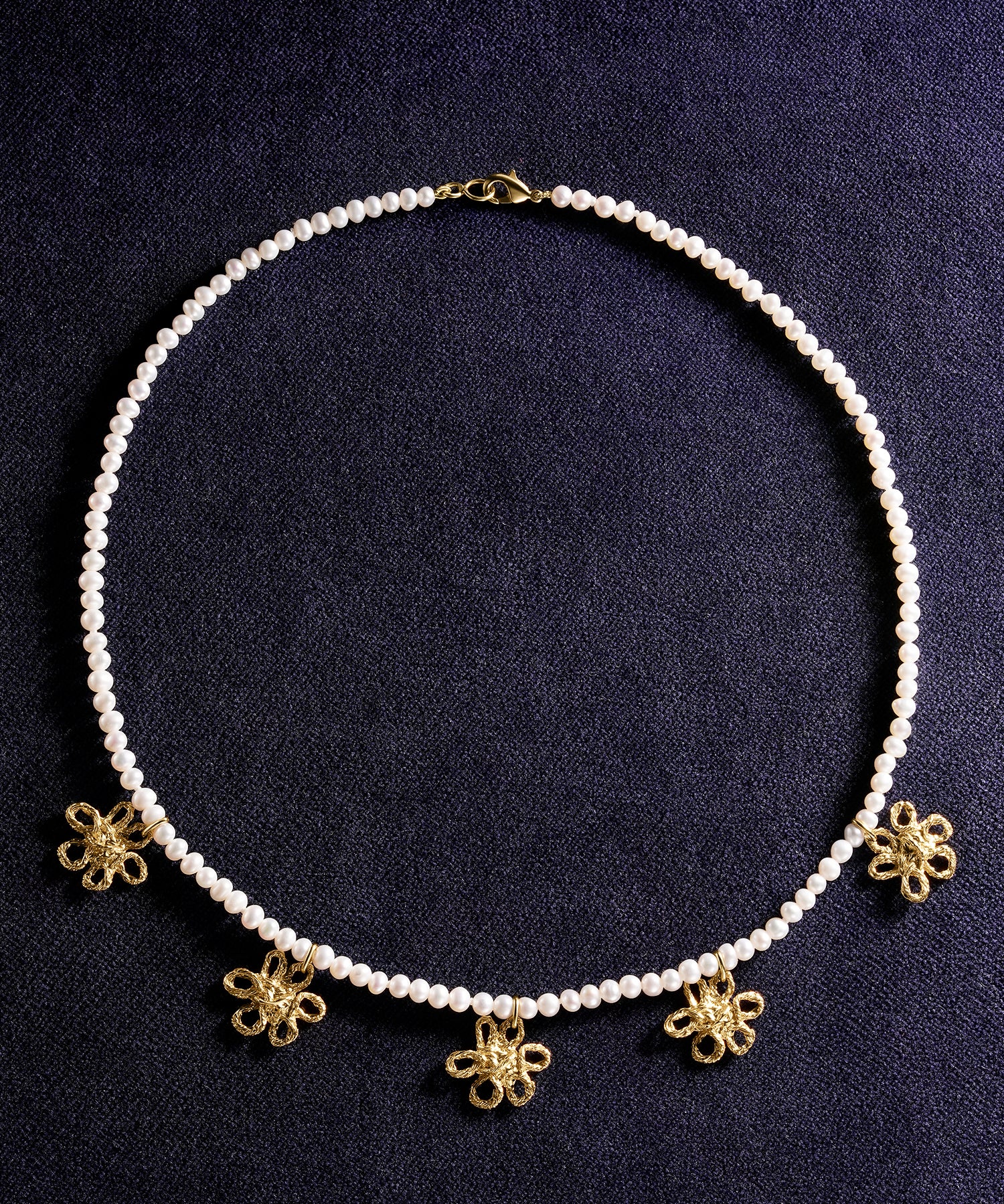 Sonia Folache Choker Perlas Olivia Latón bañado en oro de 18k con Perlas
