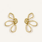 Sonia Folache Pendientes 3 pétalos Olivia Latón bañado en oro de 18k
