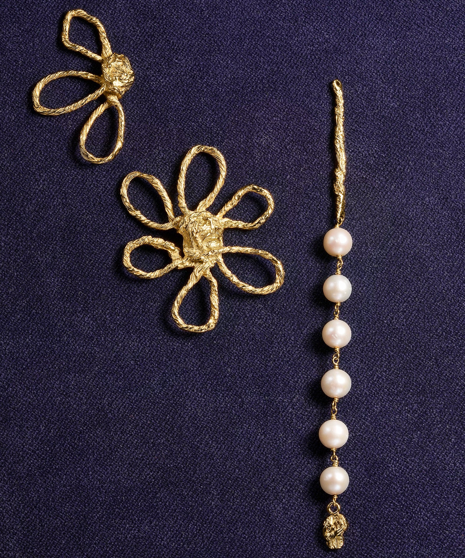 Sonia Folache Pendientes 3x1 Olivia Latón bañado en oro de 18k
