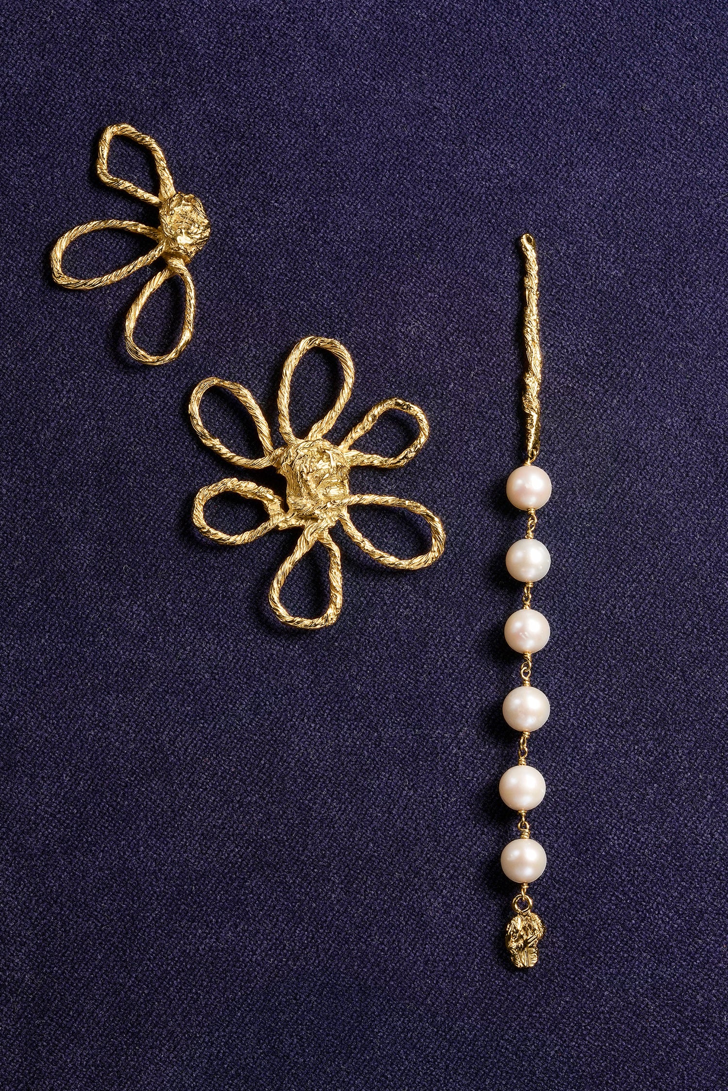 Sonia Folache Pendientes 3x1 Olivia Latón bañado en oro de 18k
