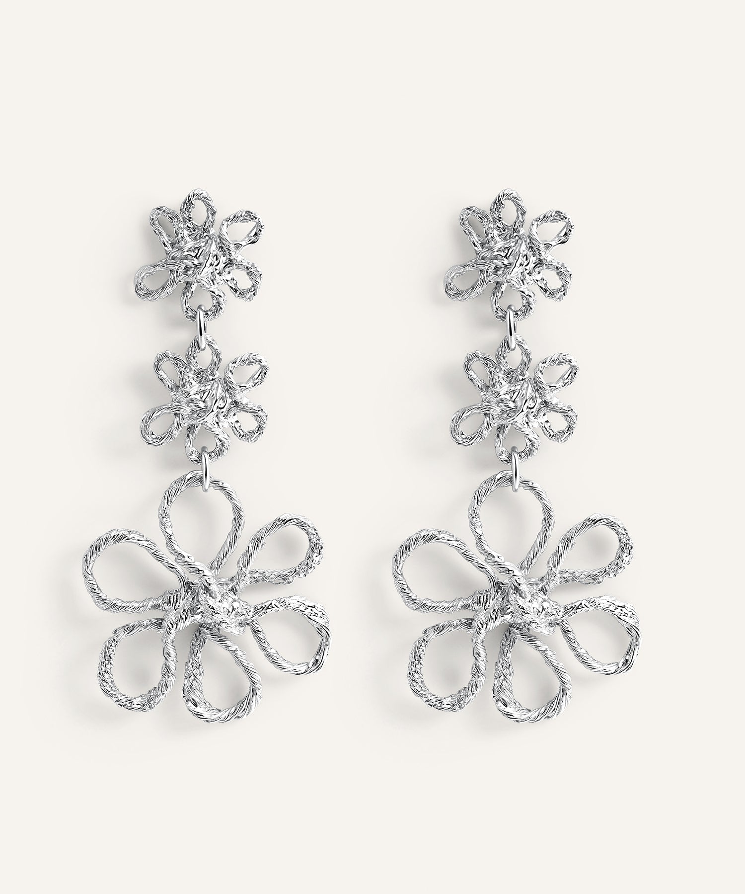 Sonia Folache Pendientes Margaritas Olivia Plata 925
