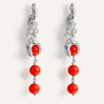 Sonia Folache Pendientes Paloma Plata 925 con Coral
