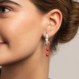 Pendientes Paloma plata coral