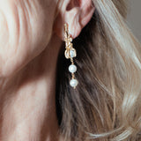 Pendientes Paloma oro perla